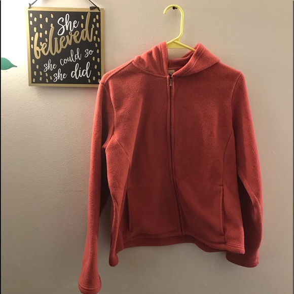 L.L. Bean Tops - L.L. Bean Pink Fleece Hoodie Sweater